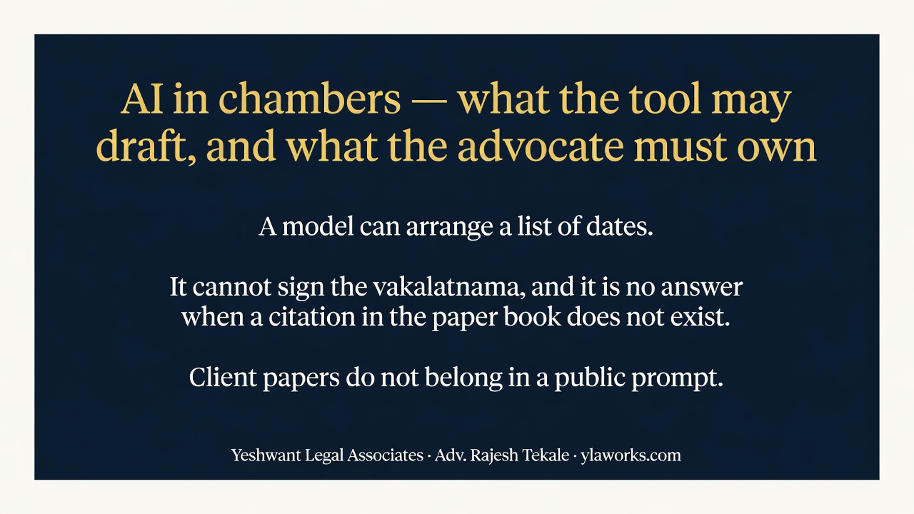 AI in chambers — what the tool may draft, and what the advocate must own