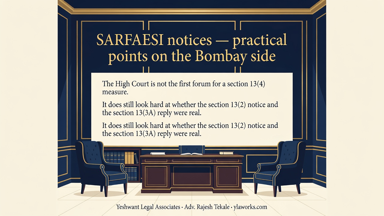 SARFAESI notices — practical points on the Bombay side